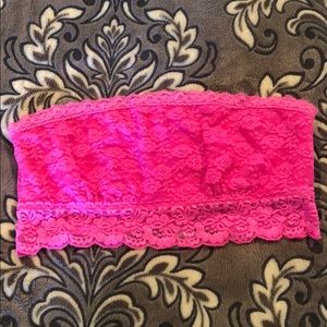 VS Pink Lace Strapless Bando